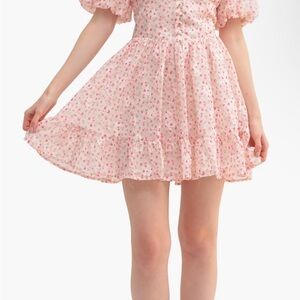 All In Favor Floral Puff Sleeve Minidress